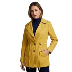 Sandro Studio Yellow Button-Up Raincoat Size‎ Large